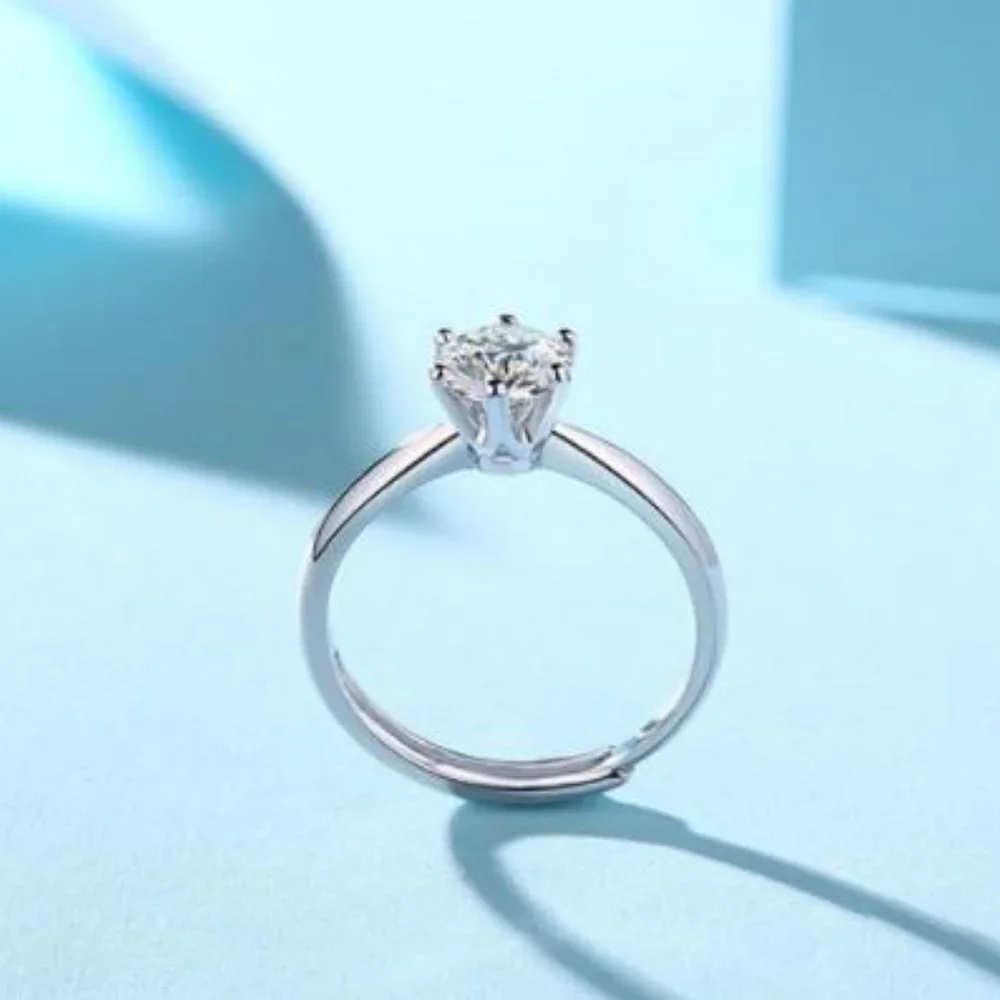 Certified 2ct. t.w. Moissanite Diamond Solitaire Engagement Ring NEW